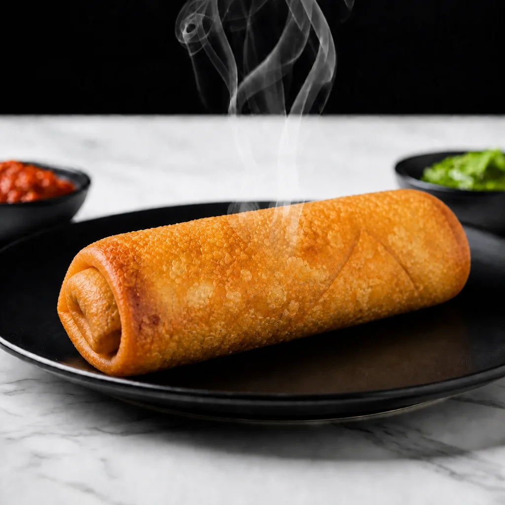 Golden spring rolls with a fresh vegetable filling